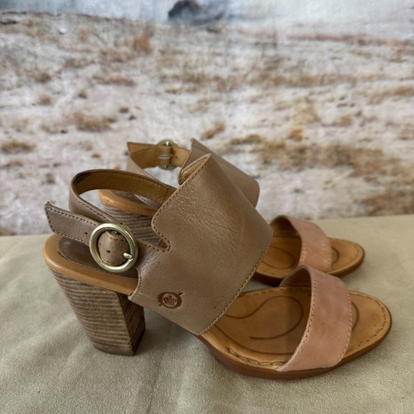 Born Cindie Block Heel Strap Sandals Sabina/Rose Size 8M - Picture 1 of 8